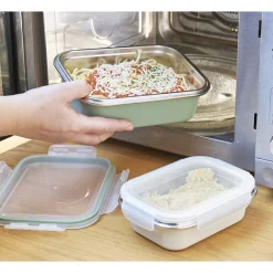 Pradel France Lot de 2 boîtes inox micro-ondables