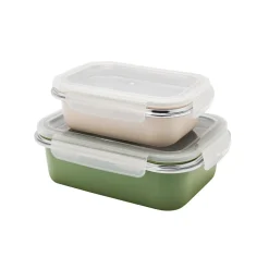 Pradel France Lot de 2 boîtes inox micro-ondables