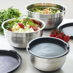 Pradel France Lot de 3 saladiers inox avec couvercles