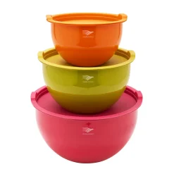 Pradel France Lot de 3 saladiers inox multicolores avec couvercles